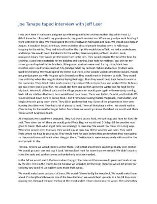 Joe Tanape Interview with Jeff Leer