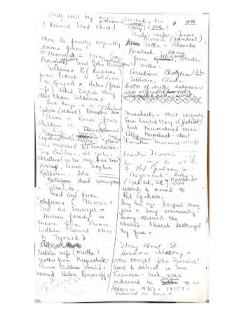 Genealogy Notes from Sergius Moonin Interview