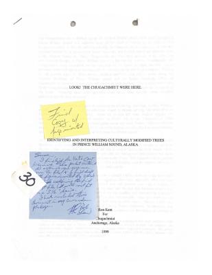 Look! The Chugachmiut Were Here: Identifying and Interpreting Culturally Modified Trees in Prince William Sound, Alaska